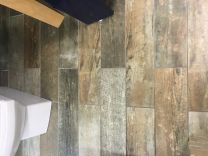 Savona grey Natural Wood Effect Porcelain Wall & Floor Tile - 150x600mm